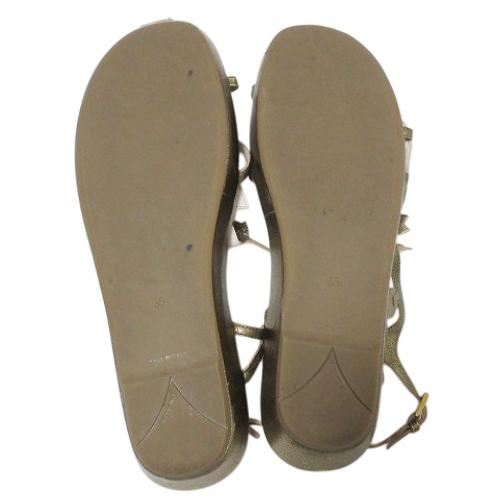 PRADA Sandals Women's Size 35 Gold Leather thumbnail 4