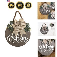 Welcome Sign for Front Door Wreath Decor Indoor Outdoor Home Porch Gift All S...