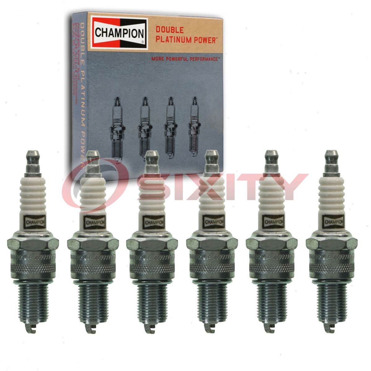 6 pc Champion Double Platinum Spark Plugs for 1965-1973 Jeep Wagoneer 3.8L ld