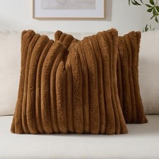 Decorative Throw Pillow Covers 18x18 Inch Set of 18" x 18" Pack of 2 Brown
