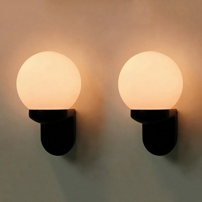 2xSmart LED Outdoor Wall Light Color Change APP Control Frosted Glass Globe Lamp