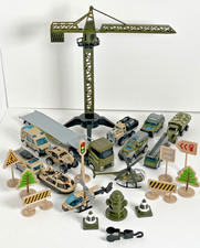 Lot of Assorted Plastic Army Military Vehicles Trucks Helicopter Semi Trailer