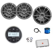 JBL PRV175 Marine Radio, 2x 6.5" Speakers, Wire, Antenna, 10" Sub, Amp w/Kit