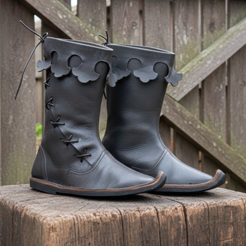 Medieval Leather Shoes , Ren Faire boot , Renaissanc Footwer