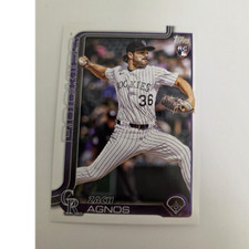 Topps 2025 Zach Agnos Rookie Card Colorado Rockies Baseball Card 