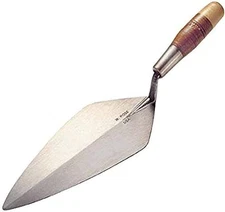 10” Narrow London Brick Trowel with 6" Leather Handle