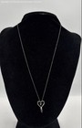 925 Sterling Silver Necklace w/Heart Pendant & Diamond 2.05g — photo 2