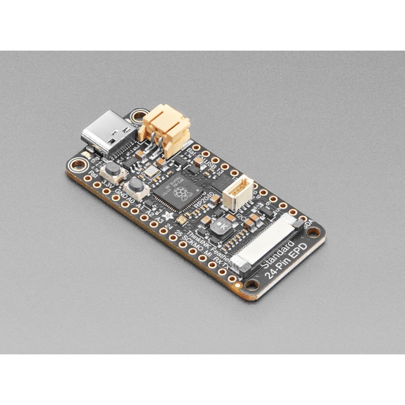 Adafruit RP2040 Feather ThinkInk microcontrôleur ePaper 2.9 pouces noir et blanc