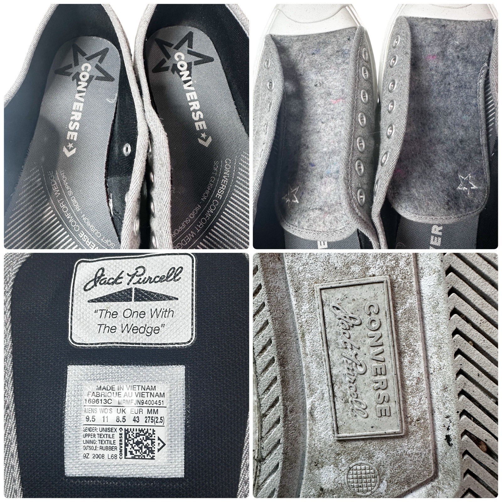 Gray Converse Jack Purcell sneakers — Carefully Chosen ❤️ Size W 11/M 9.5 thumbnail 9