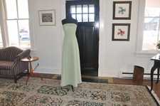 Bridesmaid Princess bodice Aline Chiffon/Satin Strapless Seamist w/ Fern Size 8