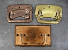 Vintage Antique Coffin Casket Handles Lot industrial chest tool box cart crate