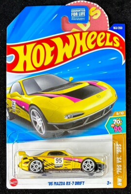 Hot Wheels 2025 1995 95 Mazda RX-7 Drift Yellow, H CASE #163