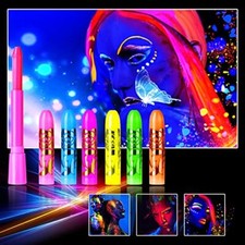 NEW Glow in Dark UV Face Paint Crayons Black Light Makeup Neon Face and Body
