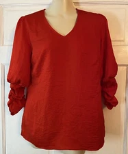 Cabi 5709 Aurora Blouse Top Shirt Red Orange Women’s Size Small New