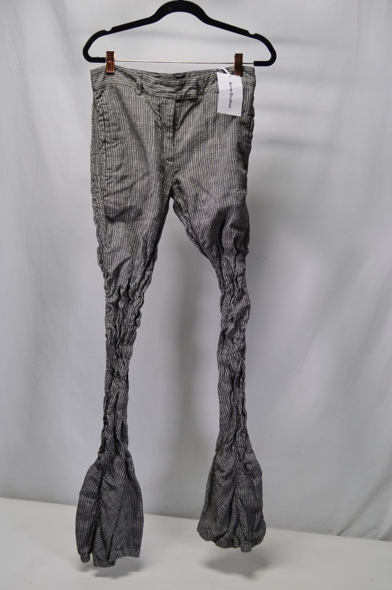 NWT Acne Studios Paija Concrete Pinstripe Pants Grey Melange NWT Acne Studios Paija Concrete Pinstripe Pants Grey Melange