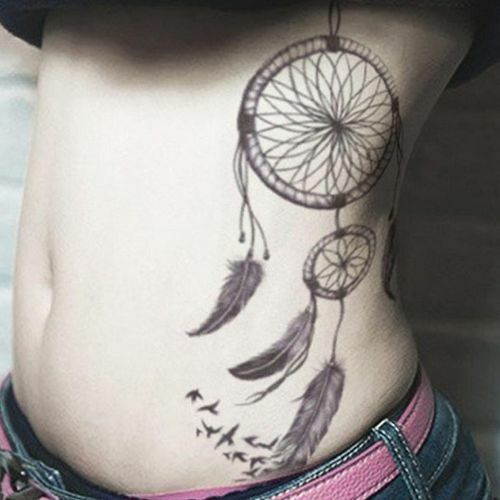 Temporäres Tattoo Mandala Traumfänger – 1 Blatt Wasserfest & Hypoallergen (5,3x7,9 Cm)