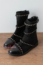 1/3SD Uncle UncleID BJD Pointed-toe Doll Shoes Nubuck Short Boots Rivets Belts