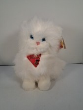 NWT Vintage 1987 Dakin 10" Princess Persian White Fluffy Cat Plush W/ Brush