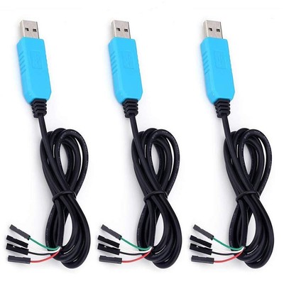 PL2303TA USB to TTL Serial Cable Debug Console Cable 3 Pack for Raspberry Pi