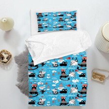 3D Cat Tree Snowman Cartoon Quilt Cover Set Duvet Cover Bedding Pillowcases