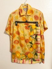 Carlisle 2 piece skirt set orange print 100 silk size 10