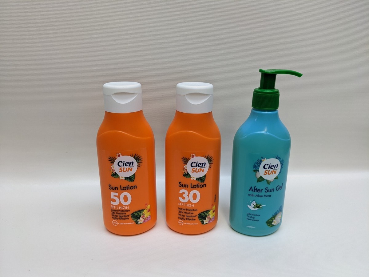 Set of CIEN Sun SPF30, SPF50 Sun Lotion & After Sun Lotion 250ml | eBay UK