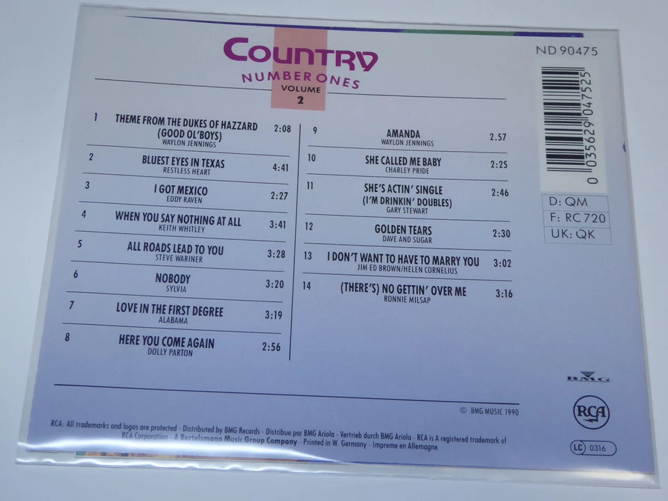 VARIOUS : Country Number Ones Volume 2 RCA  > EX (CD) - Bild 3 von 3