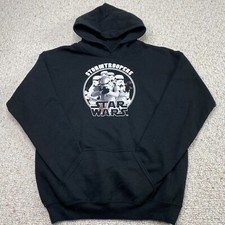 Star Wars Black Stormtrooper Boys Hoodie sz XL Graphic Pullover SciFi Streetwear