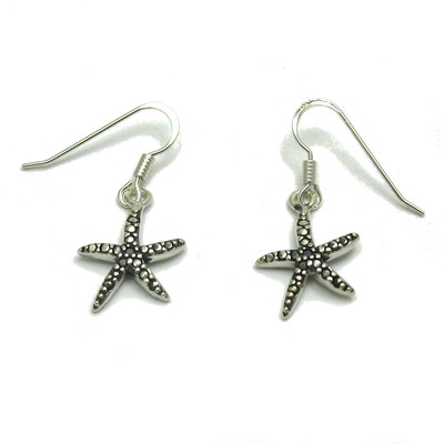 Handmade Sterling Silver Earrings Solid Hallmarked 925 Sea Star Empress E000653