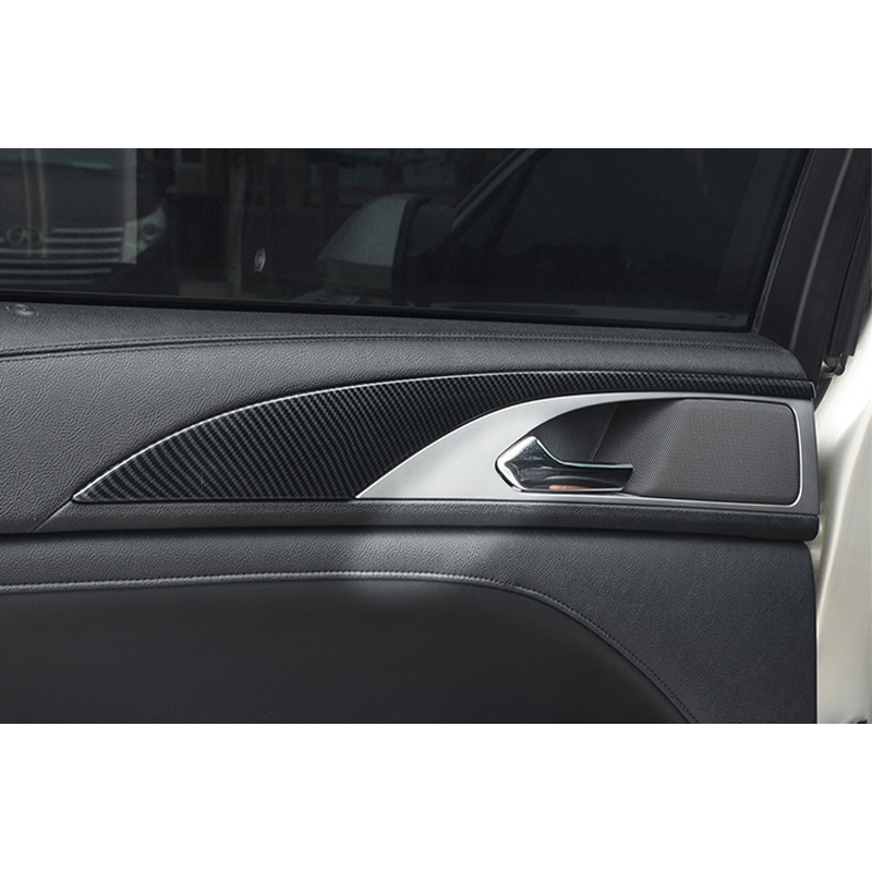 4Pcs Carbon Fiber Inner Door Panel Moulding Cover Trim For Lincoln MKZ