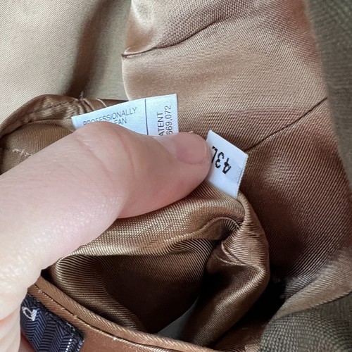 Austin Reed Suit Mens 43L Tan 2 Button 100% Wool Pants 38x29 Pleated Business - Picture 11 of 21