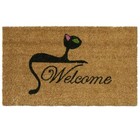 Rubber-Cal Kitty Cat Welcome Mat Cat Doormat, 18 x 30-Inch