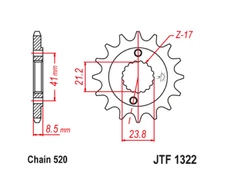 JT Front Sprocket 13 13T Tooth Honda XR400R 1996-2004 TRX400EX 1999-2004