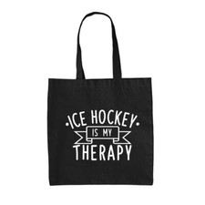 Ice Hockey Is My Therapy - Canvas Tote Bag - Player Puck Icehockey Funny Love