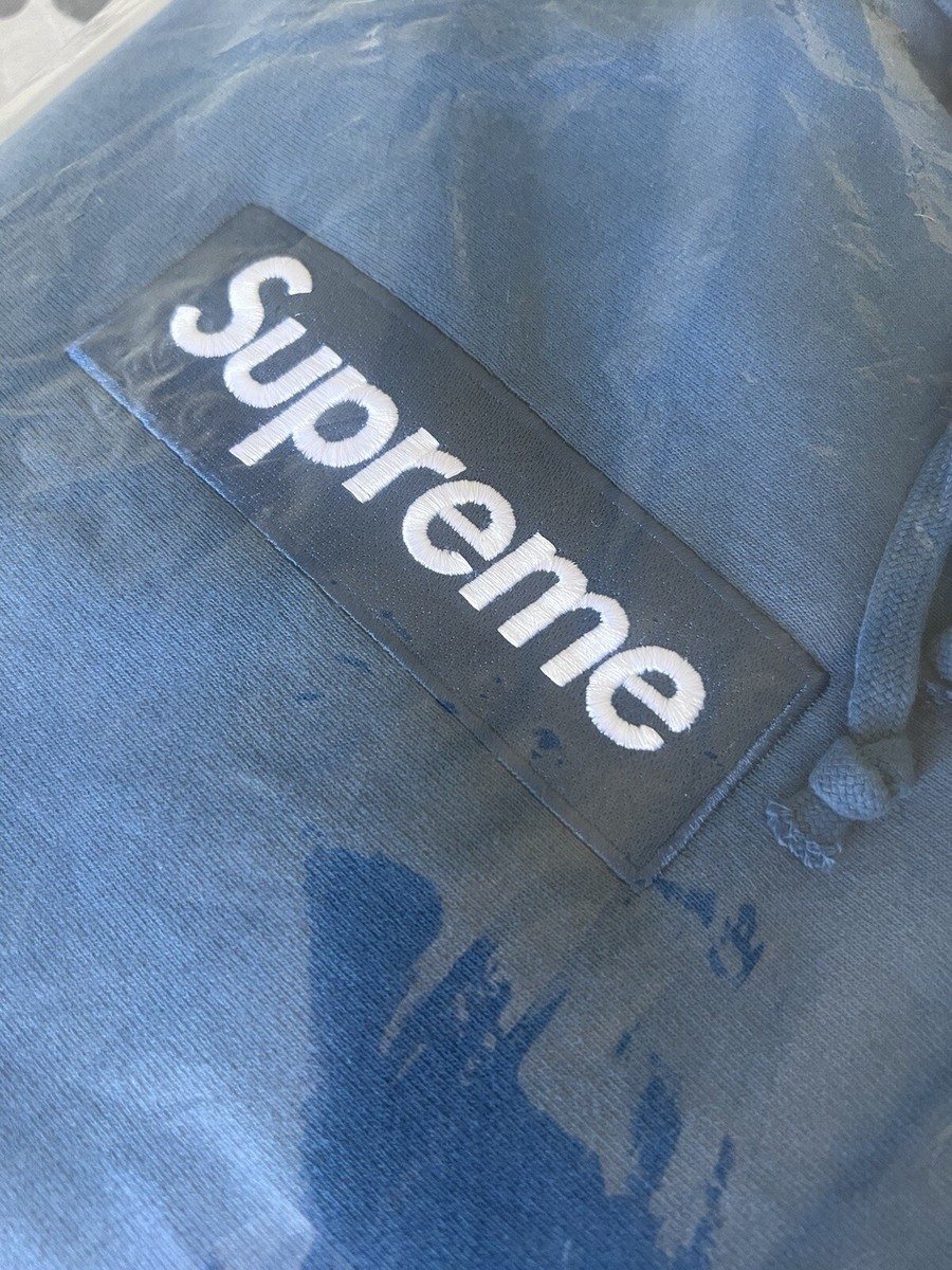 Supreme Hooded Sweatshirt Box Logo Blue FW23 Hoodie Sweater Mens