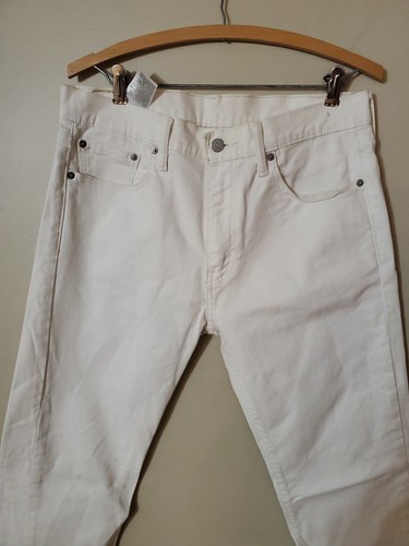 Levis 513 Jeans Mens 32x32 Slim Straight Fit White Denim Casual #1719 - Picture 9 of 17