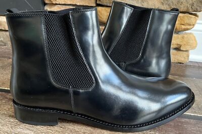 SAMUEL WINDSOR PRESTIGE COLLECTION ITALIAN LEATHER BOOTS BLACK MENS SIZE 13 NEW