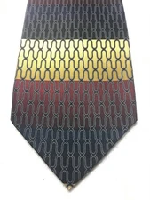 BERGAMO NEW YORK MENS TIE BLACK BLUE BURGUNDY RED GOLD YELLOW 4 X 61 NWOT