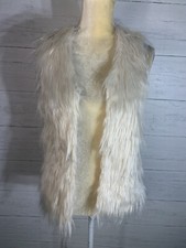 GB Girls Gianni Bini Faux Fur Vest Ivory Size medium