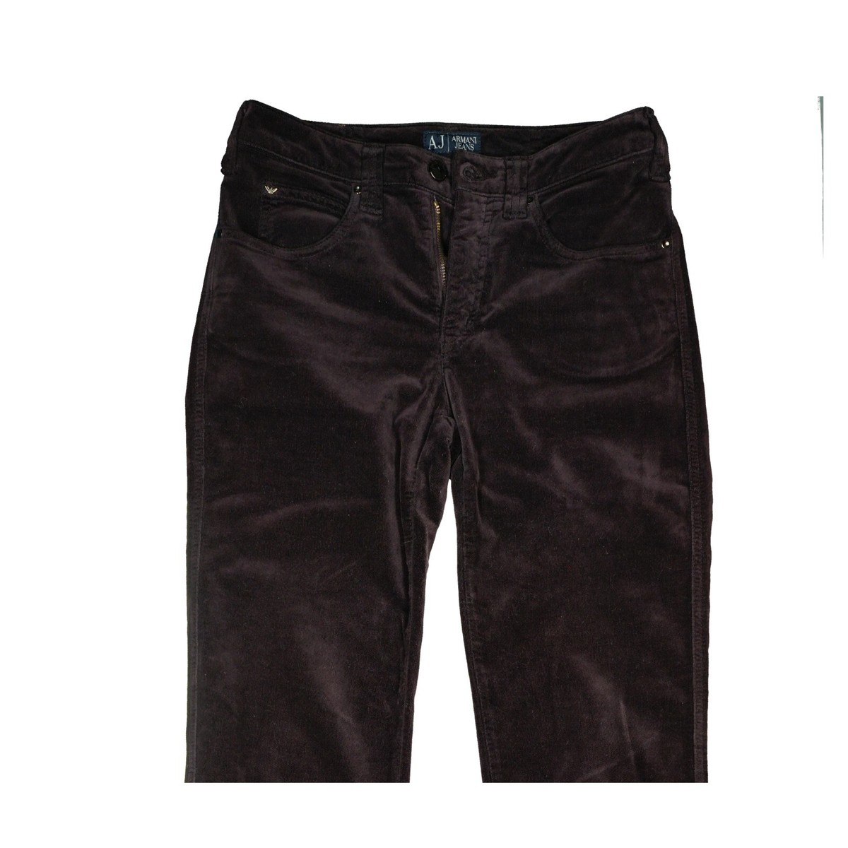 ARMANI JEANS Damen Stretch Hose straight Leg Samt Nicki cord 34 S