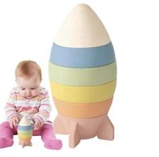 Baby Toddler Stacking Toy Rocket Stacking Blocks Set Educational Montessori Toy