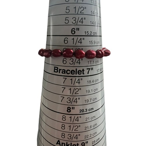 Lot of 5 Dyed Genuine Pearl Stretch Bracelets Potato Pearls Sitting at 6.5" - Picture 4 of 4