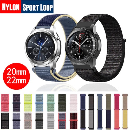 20/22mm nylon con correa de bucle Deportivo Reloj Para Samsung Galaxy  41/45mm Active 2 S3 | eBay