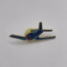 Vintage Blue F4U Corsair Airplane Enamel Lapel Hat Pin
