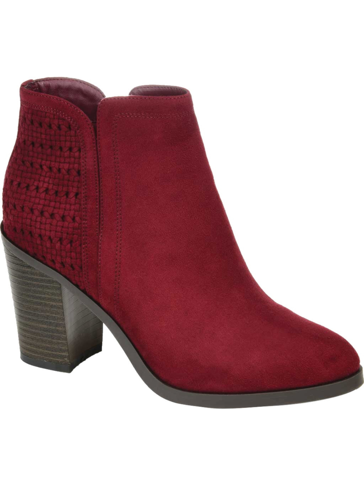 JOURNEE COLLECTION Womens Burgundy Jessica Almond Toe Block Heel Booties 11 M