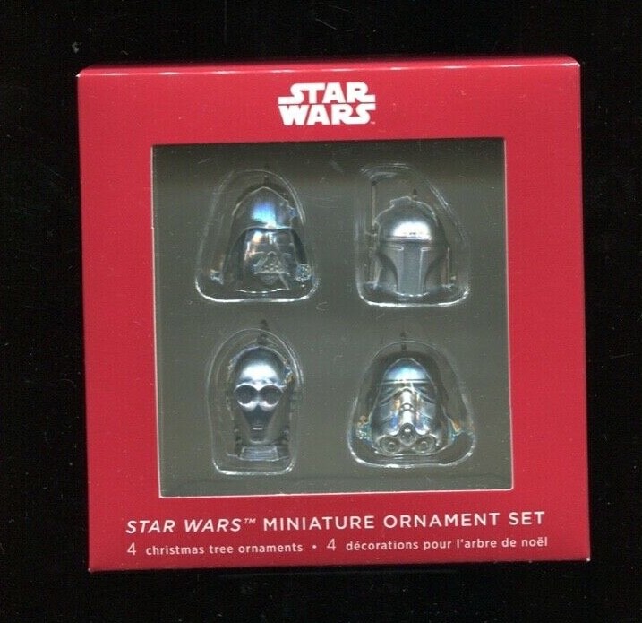 2020 Hallmark DARTH VADER Storm Trooper BOBA FETT C3PO 4 Mini Star Wars Ornament