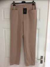 New Antthony Lagenlook Camel Stretch Jersey Tapered Leg Trousers - Size M BNWT