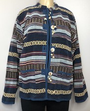 Flashback Vintage Aztec Blazer Jacket Western Button Cotton Tapestry L Pre-Own