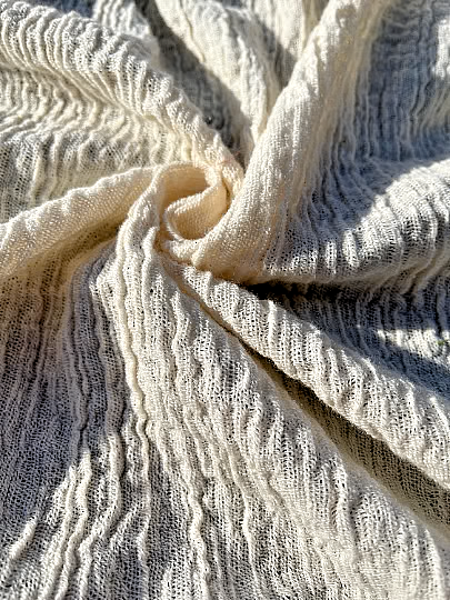 Rei様　24SS♡crinkle cotton beannag gillet 2-layered Crinkle Cotton Gauze Muslin Fabric 135cm Wide Sold