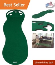 Portable Indoor Putting Green - 3 x 9 feet - Three Cups for Challenging Practice